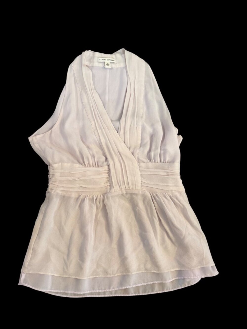 Y2K Banana Republic Organza Silk Halter Top sz10 Sleeveless Blush Pink Angelcore